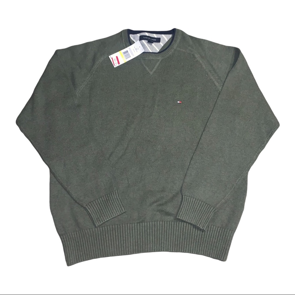 Mens Tommy Hilfiger Green Long Sleeve Sweater
